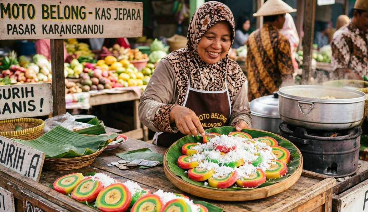 MOTO BELONG: JAJANAN “MATA MELOTOT” WARNA-WARNI YANG JADI IKON KULINER JEPARA<br>