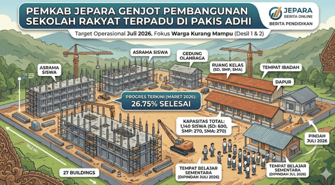 PEMKAB JEPARA GENJOT PEMBANGUNAN SEKOLAH RAKYAT TERPADU DI BUMI PERKEMAHAN PAKIS ADHI<br>