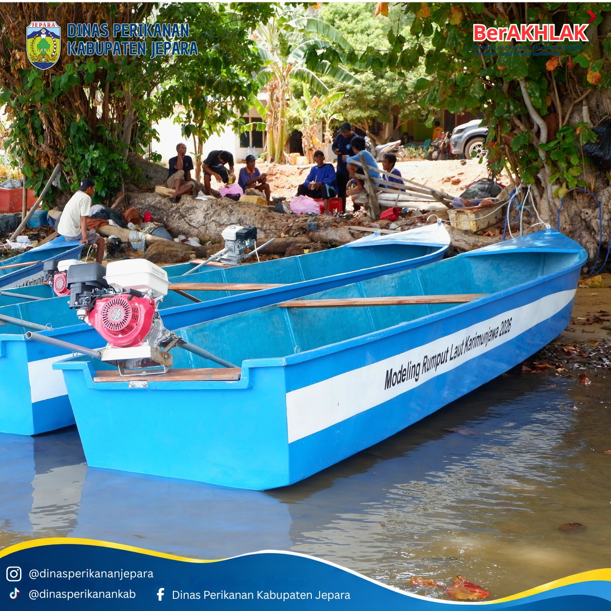 Dinas Perikanan Jepara Bersama KKP Lakukan Pengecekan Sarana dan Prasarana Modelling Budidaya Rumput Laut di Kemujan